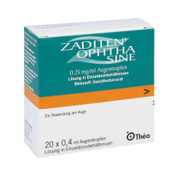 ZADITEN ophtha sine 0,25mg/ml Augentropfen (20 stk) – PZN 1478293