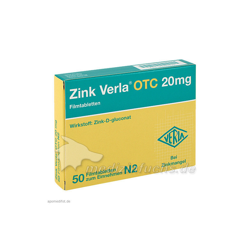 ZINK VERLA OTC 20 mg Filmtabletten, 50 ST – PZN 3000532