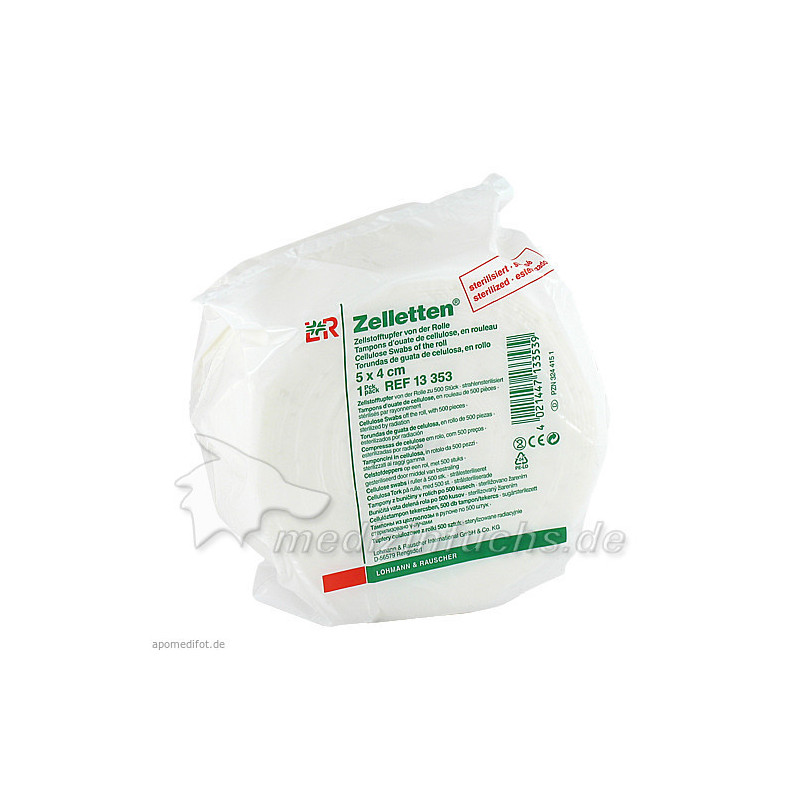 ZELLETTEN Tupfer 4x5 cm steril Rolle, 500 ST – PZN 3244151