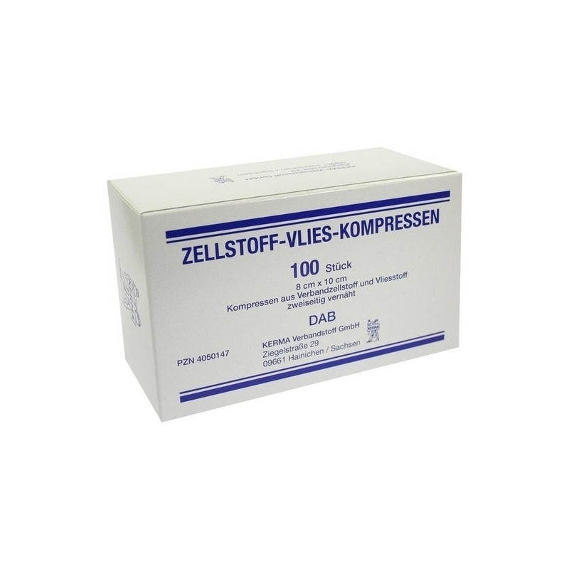 ZELLSTOFF VLIES KOMPRESSEN 8x10 cm unsteril, 100 ST – PZN 4050147