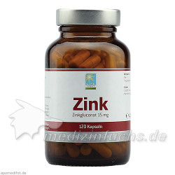 ZINK 15 mg Gluconat Kapseln, 120 ST – PZN 4870376