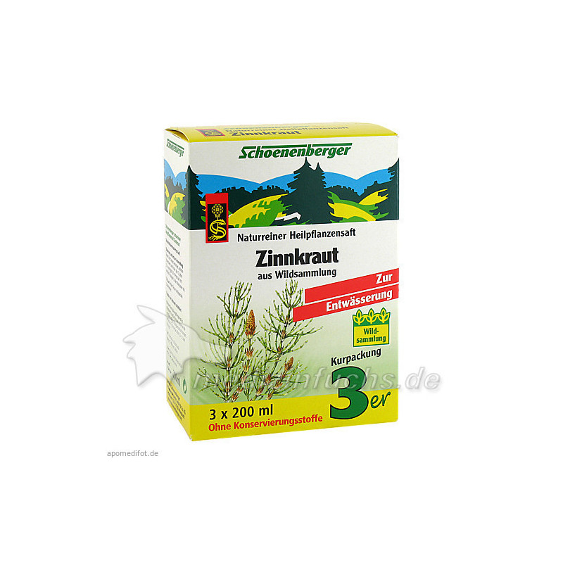 ZINNKRAUT SAFT Schoenenberger Heilpflanzens, 3X200 ML – PZN 700298