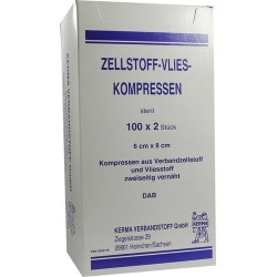 ZELLSTOFF VLIES KOMPRESSEN 6x8 cm steril, 100X2 ST – PZN 4050176