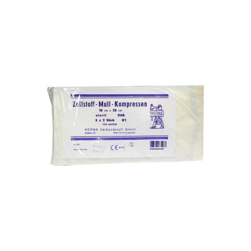 ZELLSTOFF MULLKOMPRESSEN 10x20 cm steril, 5X2 ST – PZN 6347650