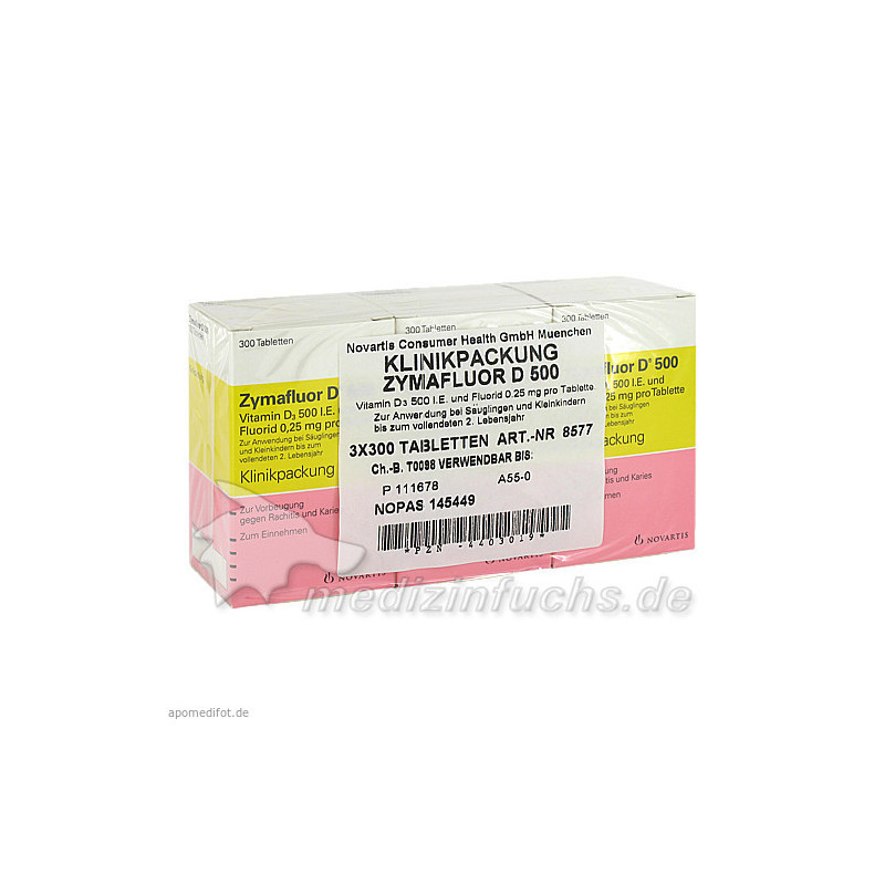 ZYMAFLUOR D 500 Tabletten, 3X300 ST – PZN 4403019