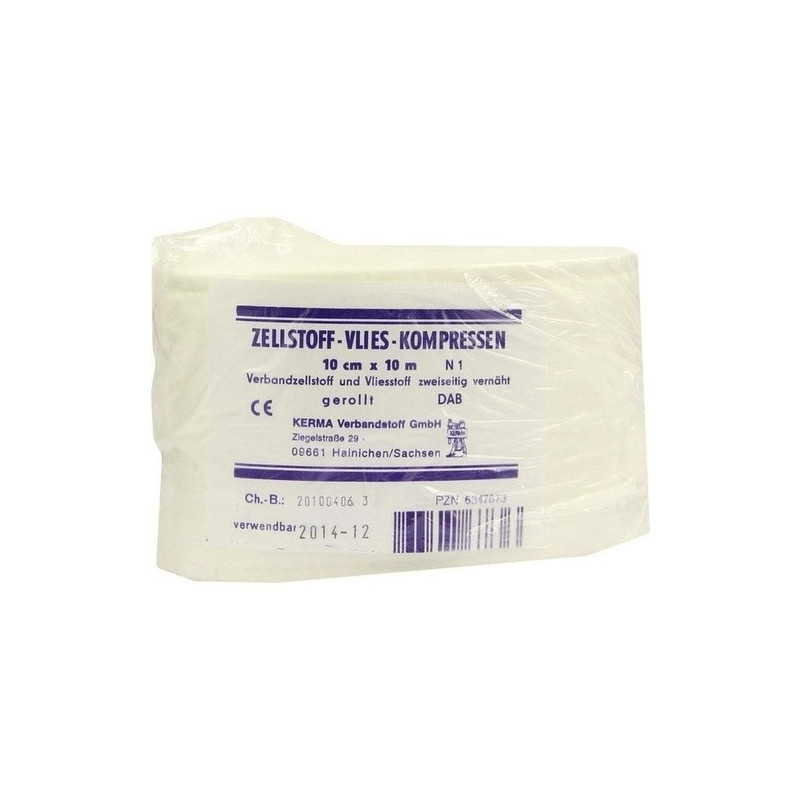 ZELLSTOFF VLIES KOMPRESSEN 10 cmx10 m unst.gerollt, 1 ST – PZN 6347673