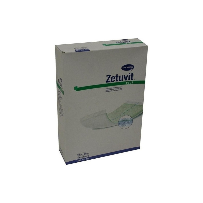 ZETUVIT Plus extrastarke Saugkompr.steril 20x25 cm, 10 ST – PZN 2536644