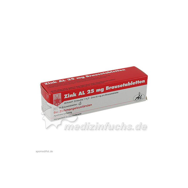 ZINK AL 25 mg Brausetabletten, 20 ST – PZN 1488972