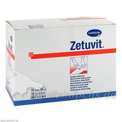 ZETUVIT Saugkompressen unsteril 10x10 cm, 30 ST – PZN 1905507
