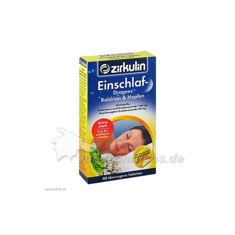 ZIRKULIN Einschlaf Dragees Baldrian+Hopfen, 40 ST – PZN 515655