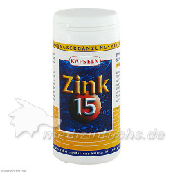 ZINK 15 mg Zinkgluconat Kapseln, 100 ST – PZN 1457316