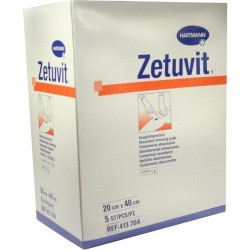 ZETUVIT Saugkompressen steril 20x40 cm, 5 ST – PZN 3242689