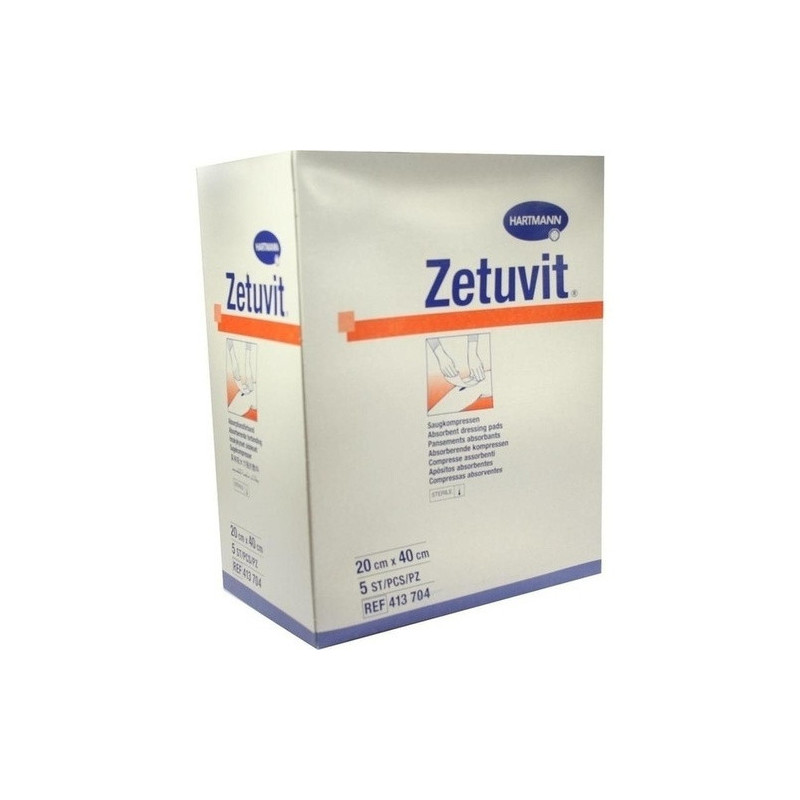 ZETUVIT Saugkompressen steril 20x40 cm, 5 ST – PZN 3242689