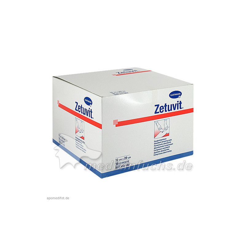 ZETUVIT Saugkompressen unsteril 10x20 cm, 30 ST – PZN 1905513