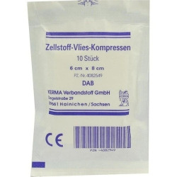 ZELLSTOFF VLIES KOMPRESSEN 6x8 cm unsteril, 10 ST – PZN 4082549