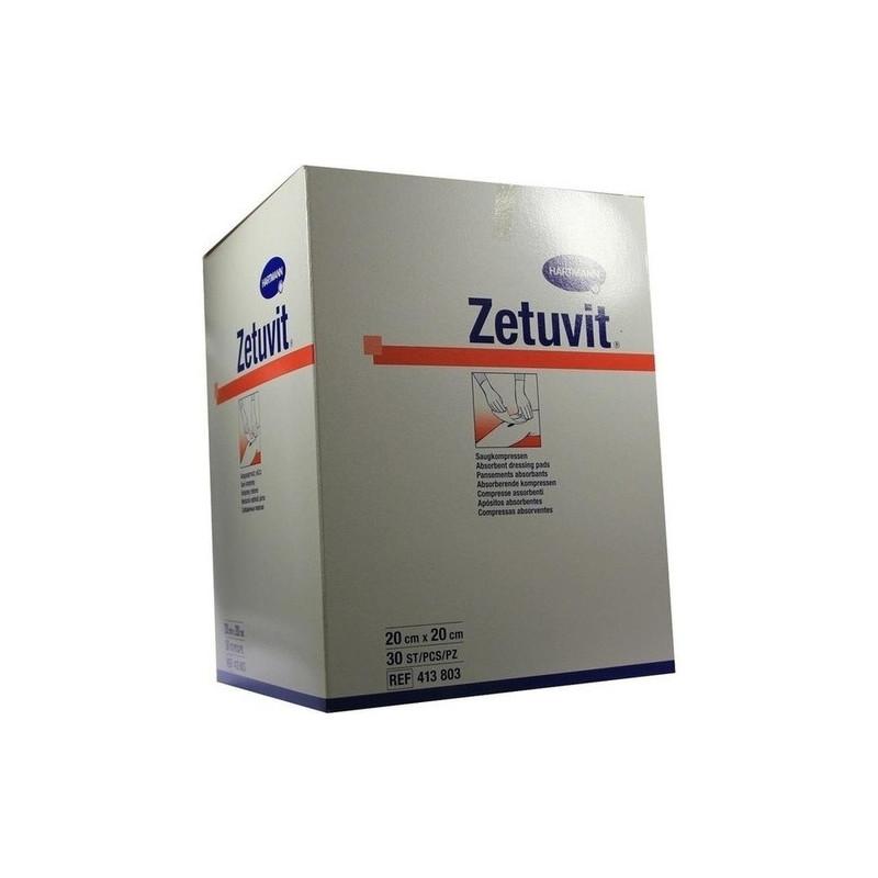 ZETUVIT Saugkompressen unsteril 20x20 cm, 30 ST – PZN 1981661