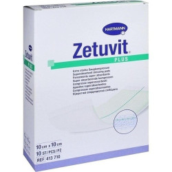 ZETUVIT Plus extrastarke Saugkompr.steril 10x10 cm, 10 ST – PZN 11368393