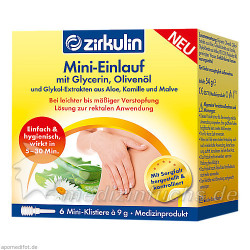 ZIRKULIN Mini-Einlauf mit Glyzerin Klistiere, 6X9 G – PZN 11544312