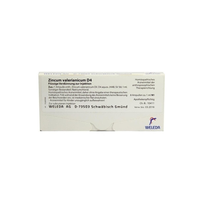 ZINCUM VALERIANICUM D 4 Ampullen, 8X1 ML – PZN 1627304