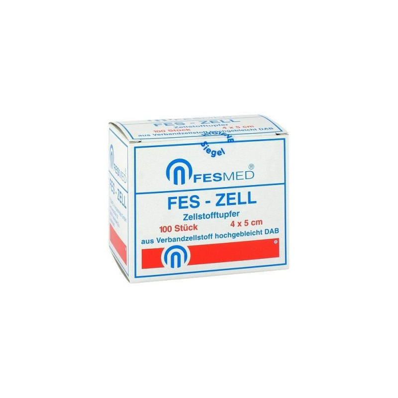 Zellstofftupfer Fes Zell 4x5 cm hochgebleicht (100 stk) – PZN 8851186