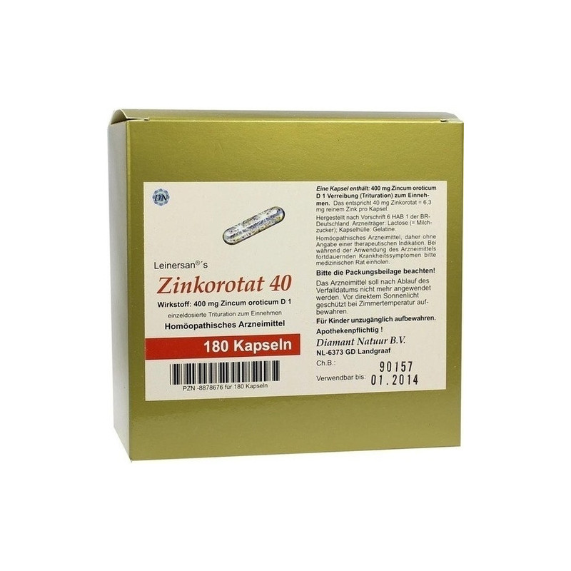 ZINKOROTAT 40 Leinersan Kapseln, 180 ST – PZN 8878676
