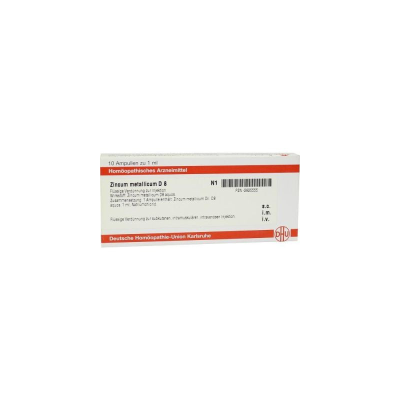 Zincum Metallicum D 8 Ampullen (10X1 ml) – PZN 2825555