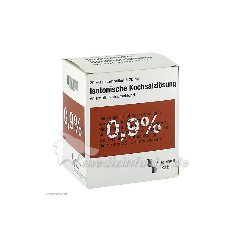 KOCHSALZ 0.9% ISOTON PL, 20X20 ML – PZN 3655664