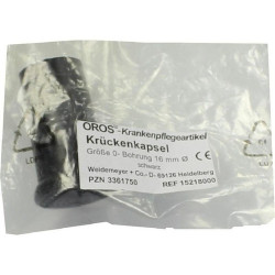 Krückenkaps Gr.0 16mm schw, 1 ST – PZN 3361750