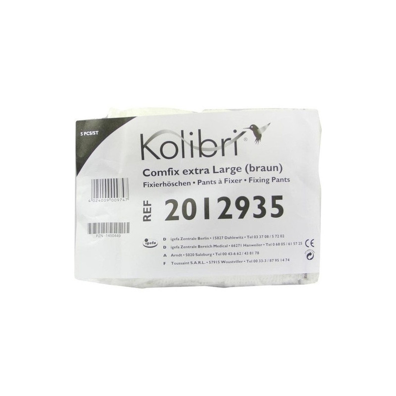 Kolibri comfix extra large/braun Fixierhose, 5 ST – PZN 1450449