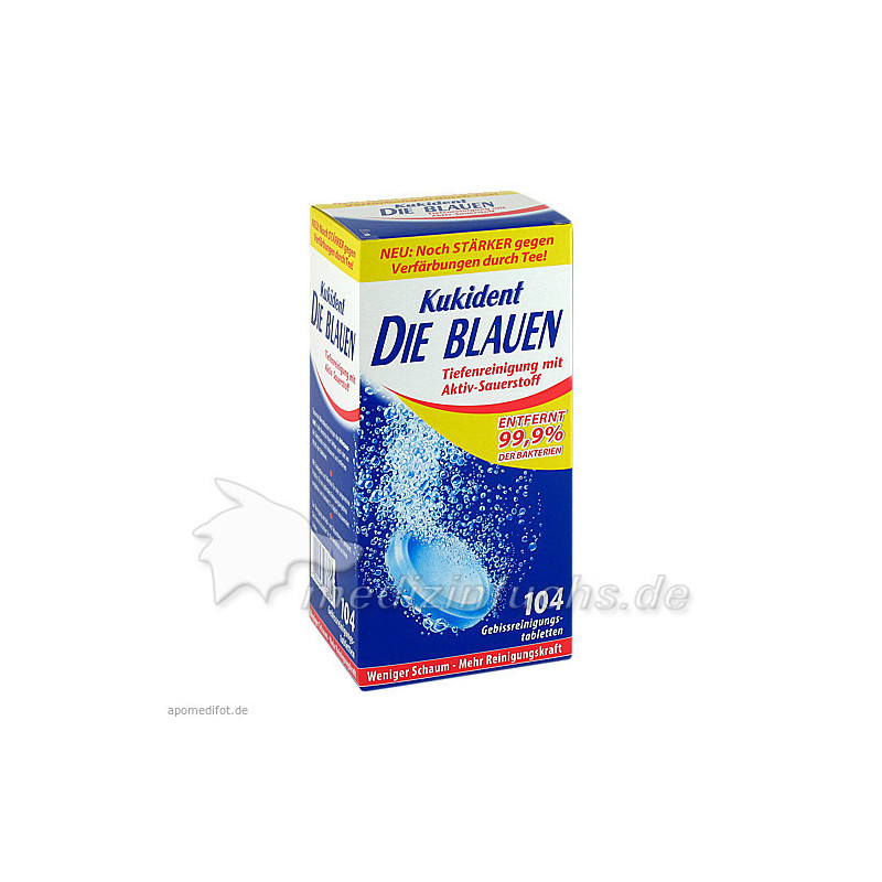 KUKIDENT Die Blauen Reinigungstabletten, 104 ST – PZN 517507