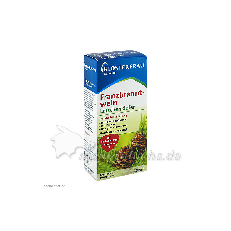 Klosterfrau Franzbranntwein Dosierfl.Latschenkief., 200 ML – PZN 5360832