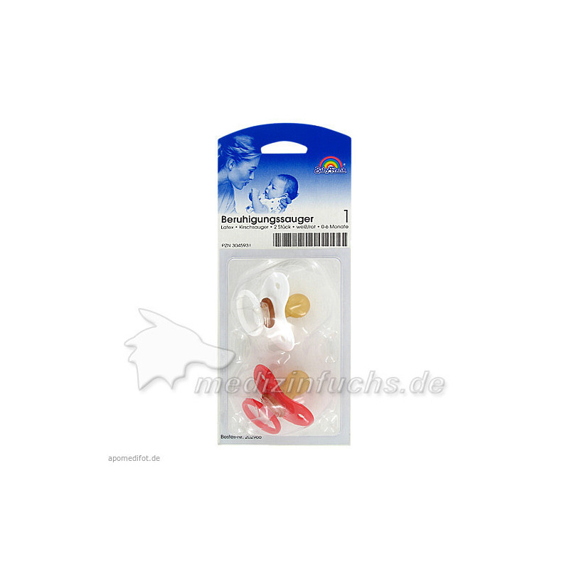 Kirschsauger Latex Gr.1 0-6 Monate weiß/rot, 2 ST – PZN 3045931