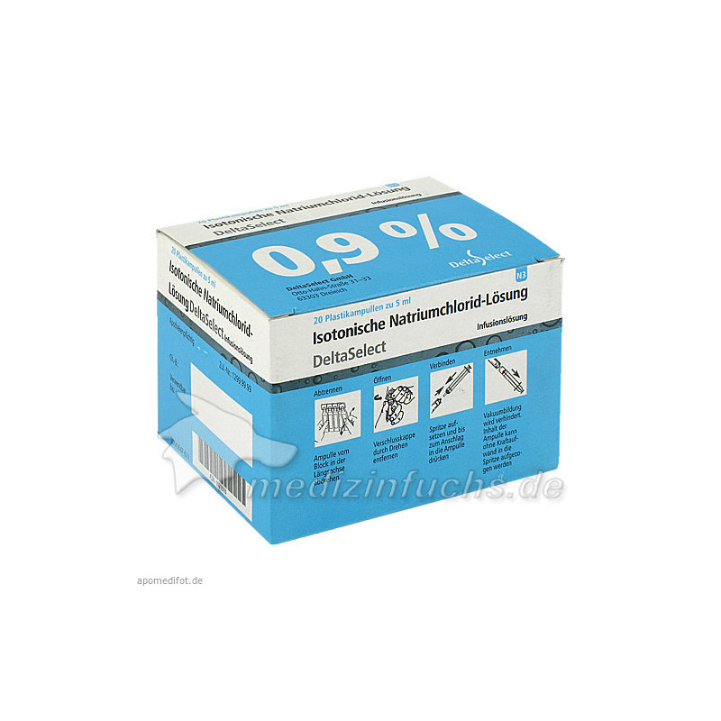 Kochsalzlösung 0.9% Plastik Ampullen, 20X5 ML – PZN 1021010