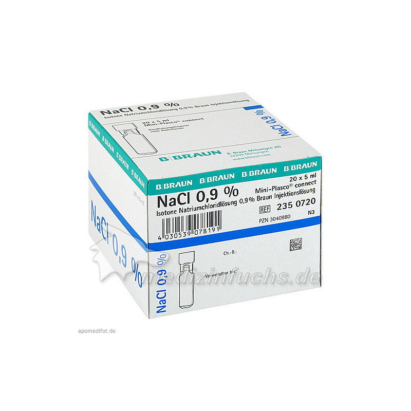 Kochsalzlösung 0.9% Mini-Plasco connect, 20X5 ML – PZN 3040980