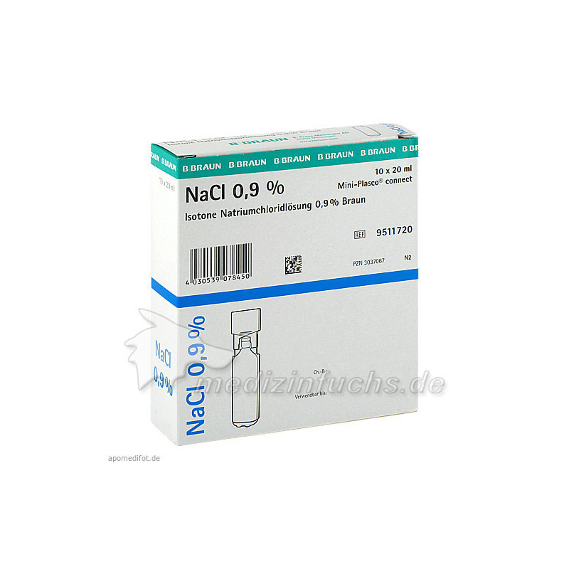 Kochsalzlösung 0.9% Mini-Plasco connect, 10X20 ML – PZN 3037067