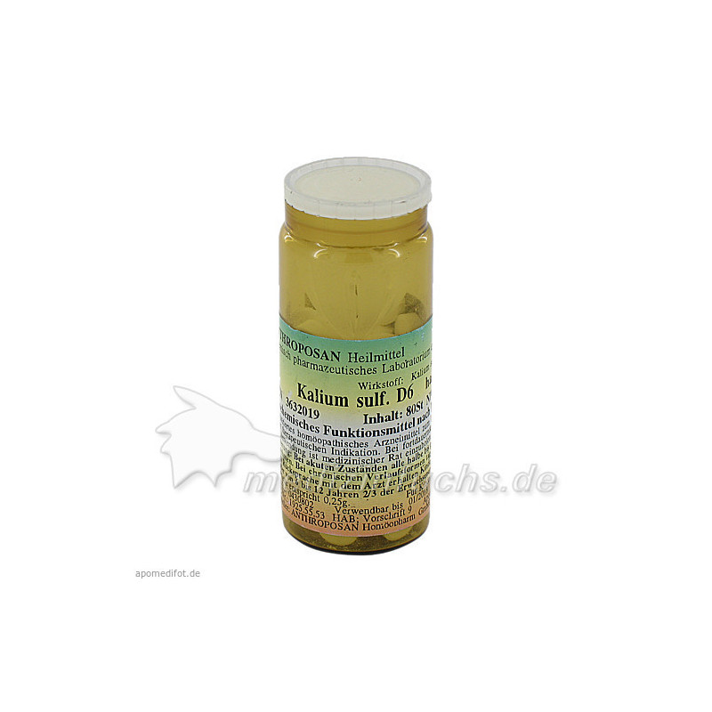 Kalium sulfuricum D 6 Schüssler Nr.6 handverrieb., 80 ST – PZN 3632019