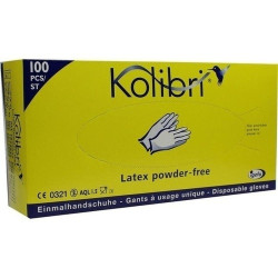 Kolibri Untersuchungshandschuh Latex puderfrei L, 100 ST – PZN 701837