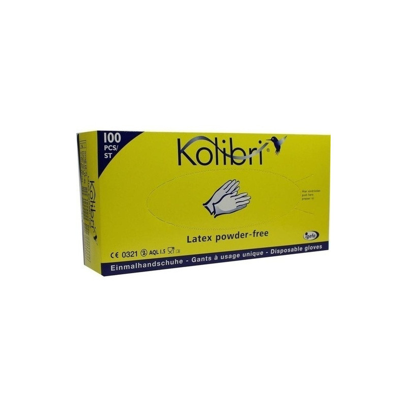 Kolibri Untersuchungshandschuh Latex puderfrei L, 100 ST – PZN 701837