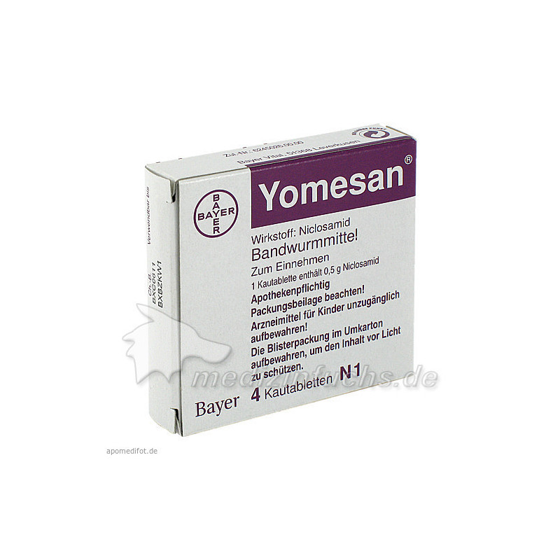 YOMESAN 500 mg Kautabletten, 4 ST – PZN 1140720