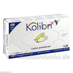 Kolibri Untersuchungshandschuh Latex gepudert M, 100 ST – PZN 701702