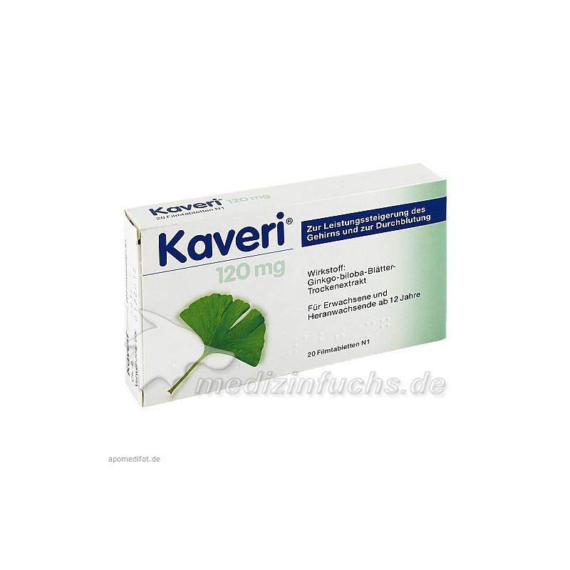 KAVERI 120 mg Filmtabletten, 20 ST – PZN 2650771