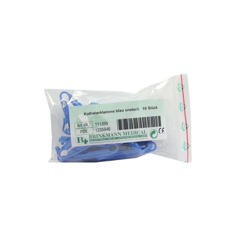 Katheterklemme Blau unsteril, 10 ST – PZN 1235946