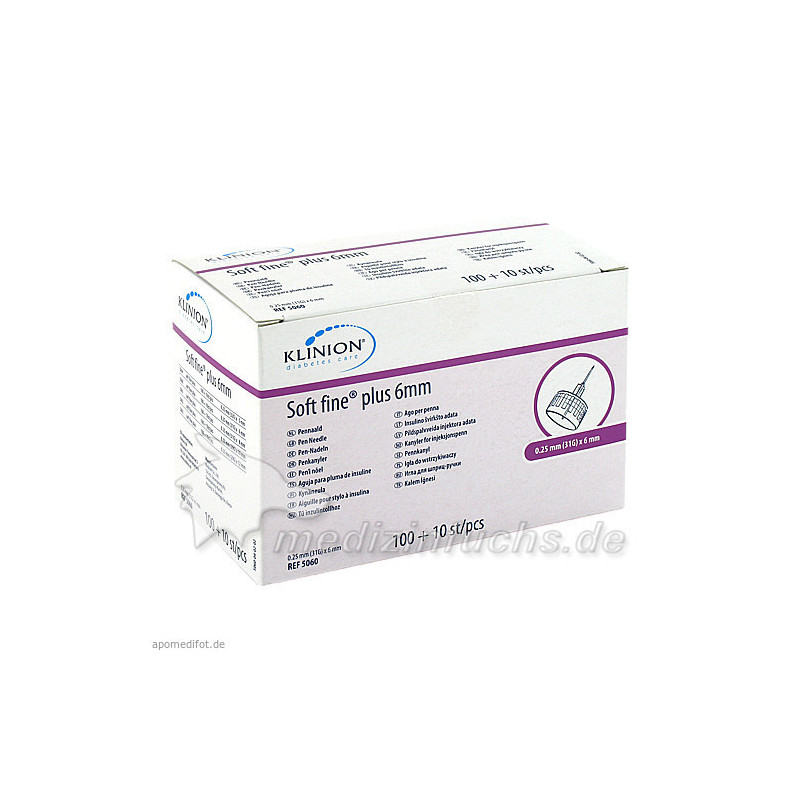 Klinion Soft fine plus 6mm 31G (0.25mm), 110 ST – PZN 9166245