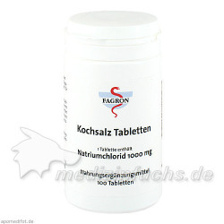 Kochsalz 1000mg Tabletten, 100 ST – PZN 6834278