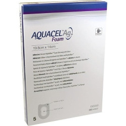 AQUACEL Ag Foam adhäsiv Ferse 19.8x14cm, 5 ST – PZN 9060280