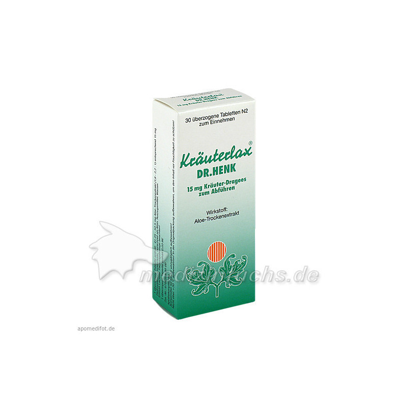 Kräuterlax DR.HENK 15mg Kräuter-Drag. z. Abführen, 30 ST – PZN 2115523