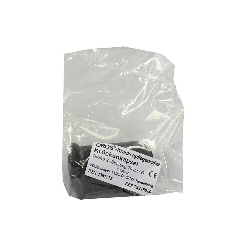 Krückenkaps Gr. 2 20mm schw, 1 ST – PZN 3361773