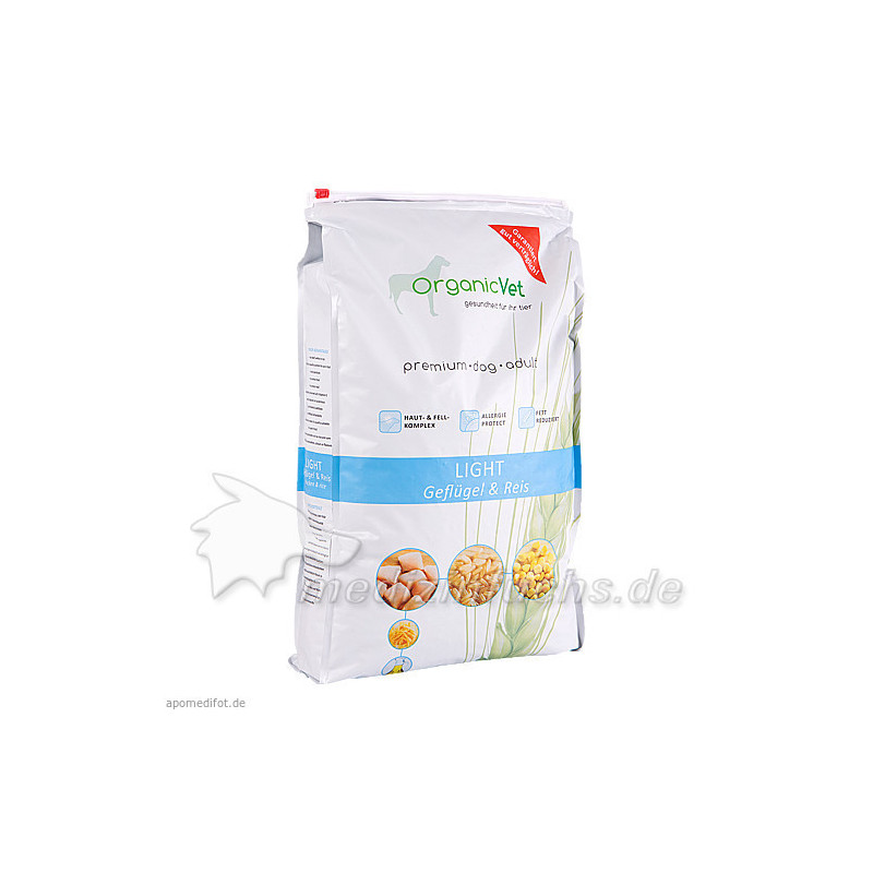 OrganicVet Trockennahrung Hund LIGHT, 10 KG – PZN 9784635