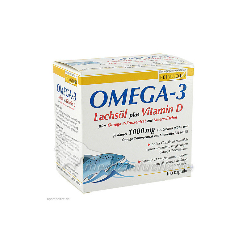 Omega-3 Lachsöl plus Vitamin D plus Omega-3-Konzen, 100 ST – PZN 9069795