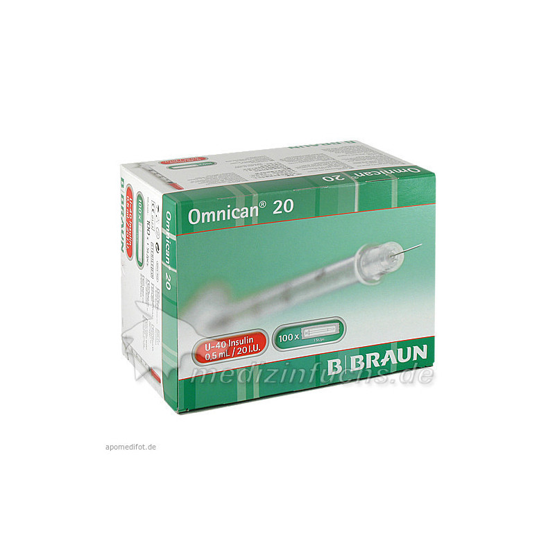 Omnican 20 0.5ml Insulin U-40 0.30x8mm einzelverp, 100X1 ST – PZN 460813